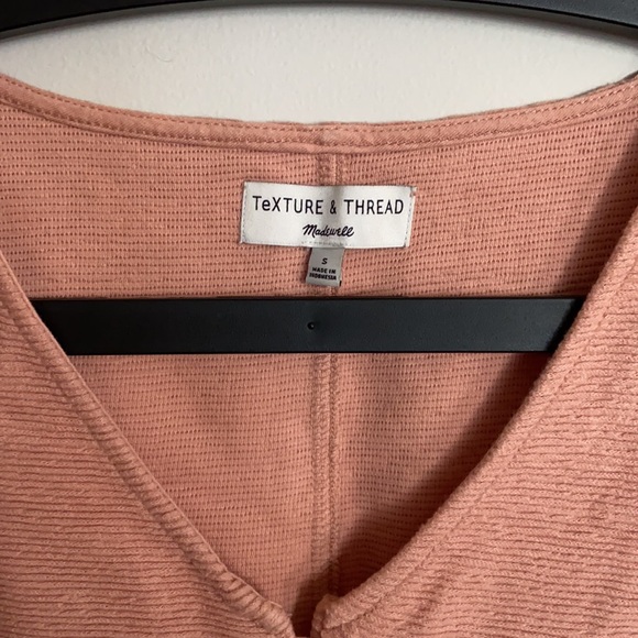 Madewell blush pink tie front top - Picture 2 of 2